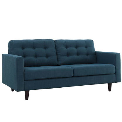 Empress Sofa, Loveseat and Armchair Set of 3, Fabric, Navy Blue 14299