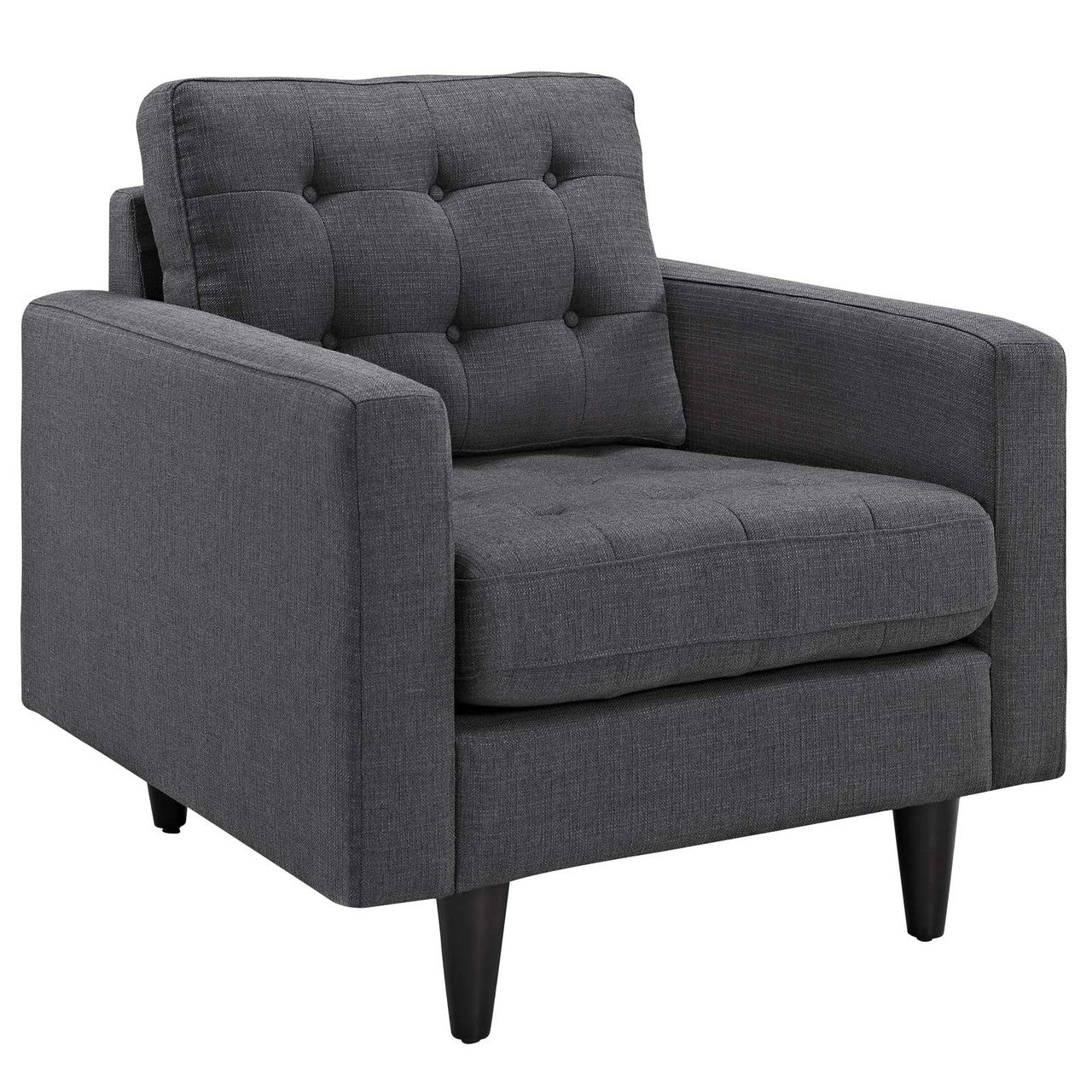 Empress Sofa, Loveseat and Armchair Set of 3, Fabric, Grey Gray 14301