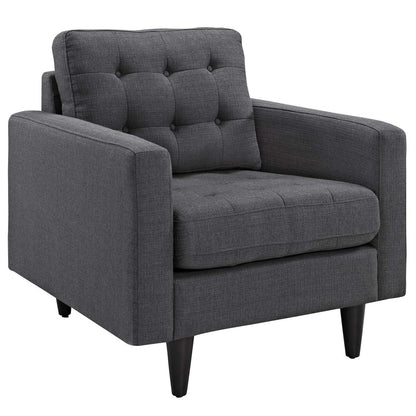 Empress Sofa, Loveseat and Armchair Set of 3, Fabric, Grey Gray 14301