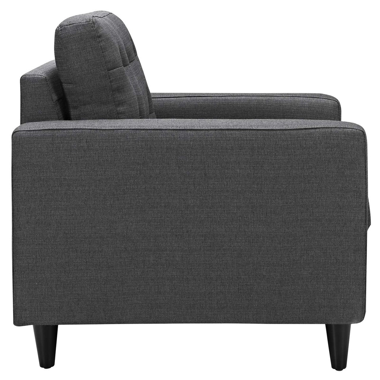 Empress Sofa, Loveseat and Armchair Set of 3, Fabric, Grey Gray 14301