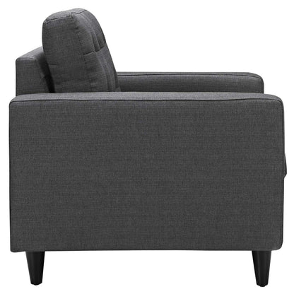 Empress Sofa, Loveseat and Armchair Set of 3, Fabric, Grey Gray 14301
