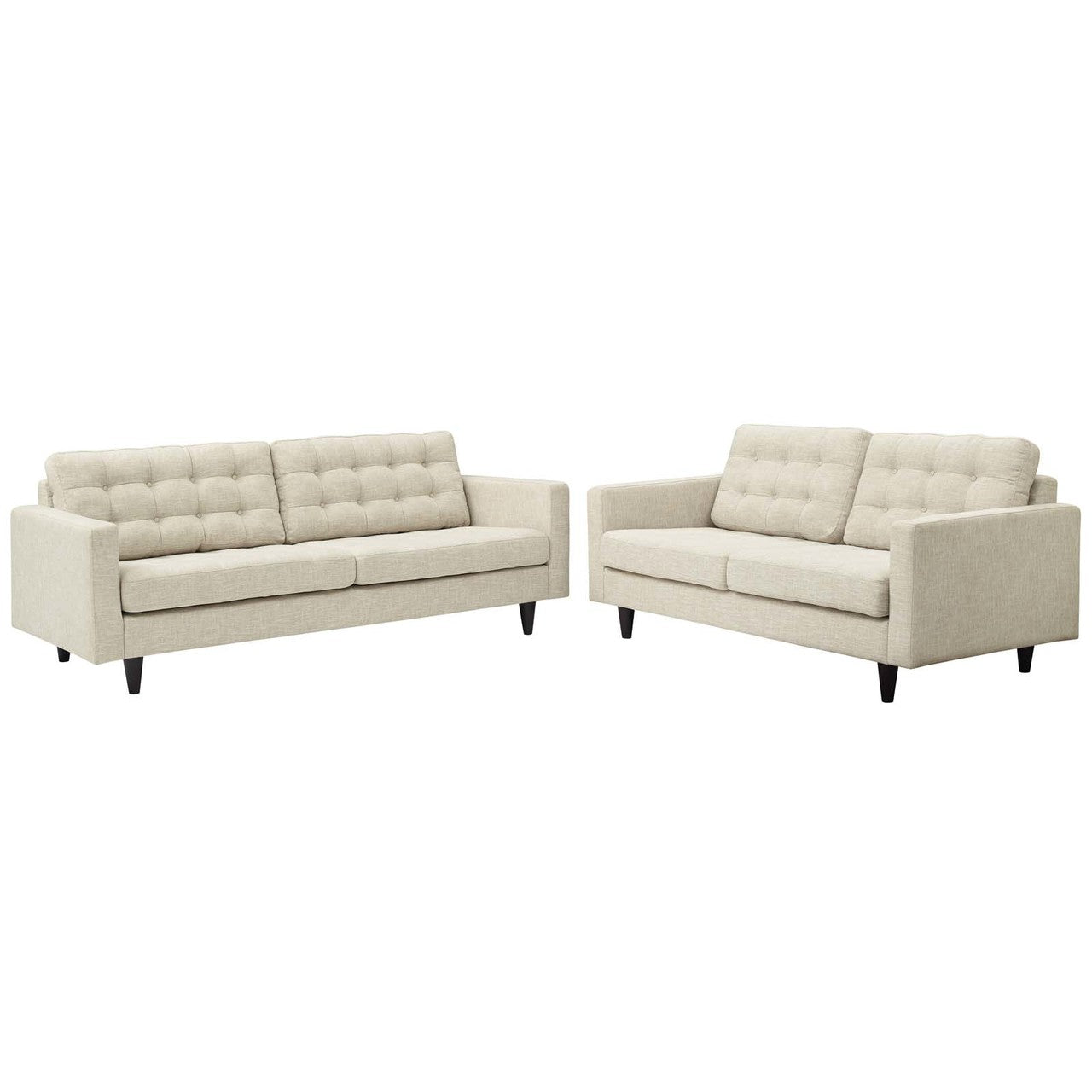 Empress Sofa and Loveseat Set of 2, Fabric, Beige 14308