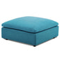 Commix Down Filled Overstuffed Ottoman, Fabric, Aqua Blue 15709
