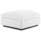 Commix Down Filled Overstuffed Ottoman, Fabric, White 15710