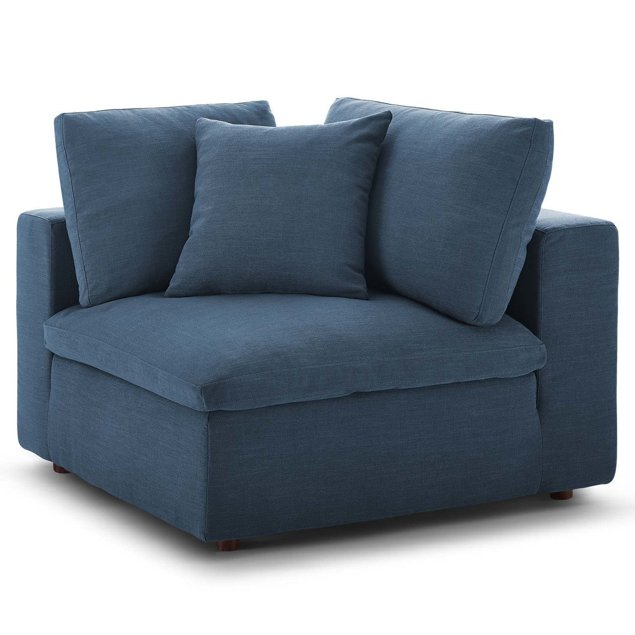 Commix Down Filled Overstuffed Corner Chair, Fabric, Navy Blue 15711