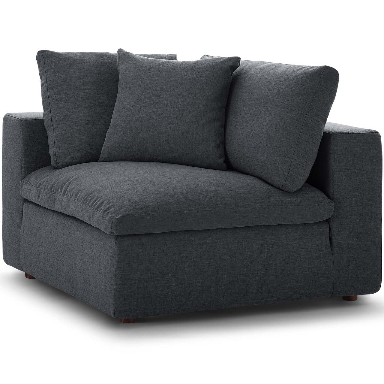Commix Down Filled Overstuffed Corner Chair, Fabric, Grey Gray 15713