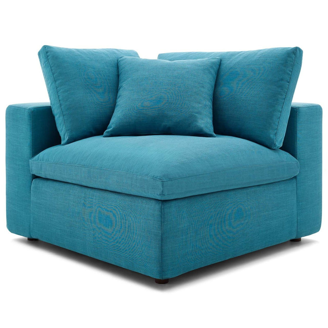 Commix Down Filled Overstuffed Corner Chair, Fabric, Aqua Blue 15714