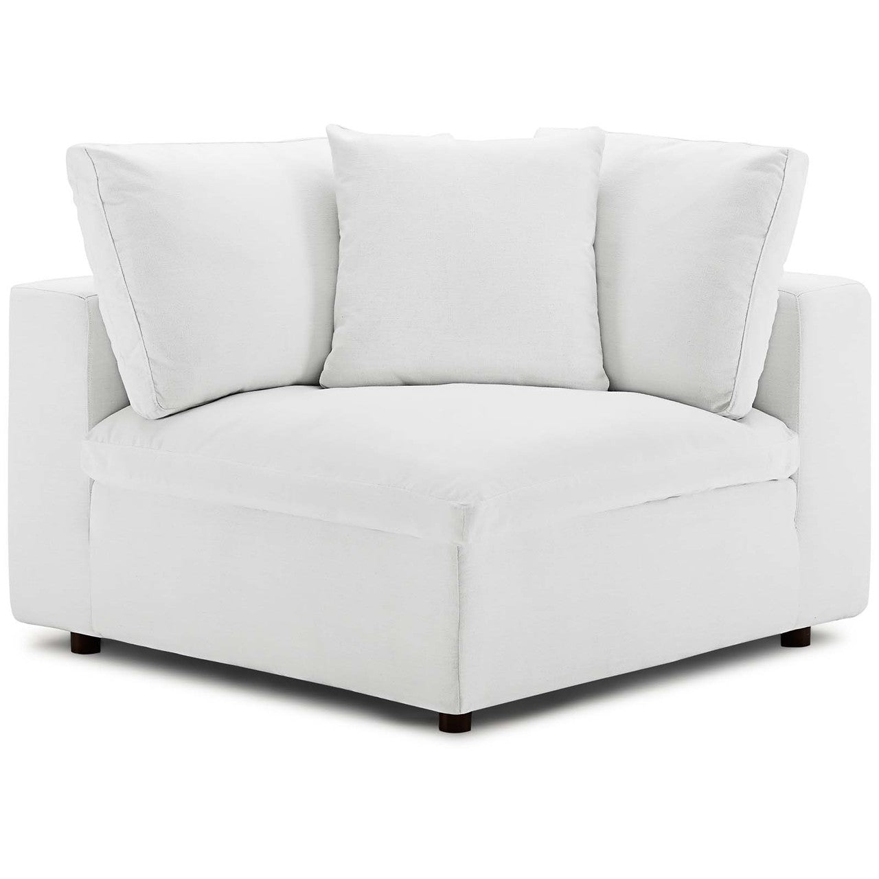 Commix Down Filled Overstuffed Corner Chair, Fabric, White 15715