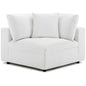 Commix Down Filled Overstuffed Corner Chair, Fabric, White 15715