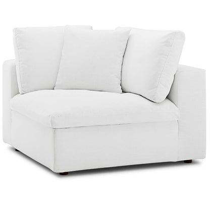 Commix Down Filled Overstuffed Corner Chair, Fabric, White 15715
