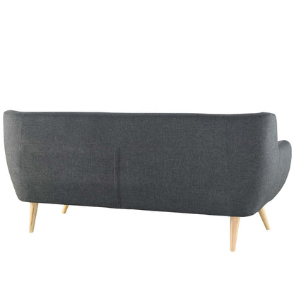 Remark 3 Piece Living Room Sofa and Two Armchairs Set, Fabric, Grey Gray 14312