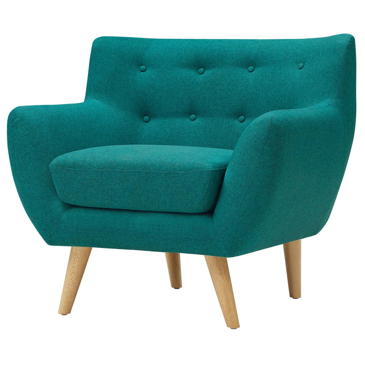 Remark 3 Piece Living Room Sofa and Two Armchairs Set, Fabric, Aqua Blue 14315