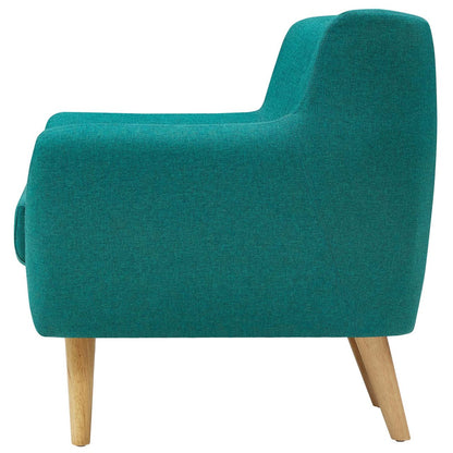 Remark 3 Piece Living Room Sofa and Two Armchairs Set, Fabric, Aqua Blue 14315