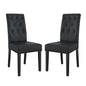 Confer Dining Side Chair Vinyl Set of 2, Faux Vinyl Leather, Black 14317