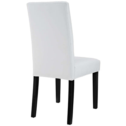 Confer Dining Side Chair Vinyl Set of 2, Faux Vinyl Leather, White 14318