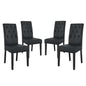 Confer Dining Side Chair Vinyl Set of 4, Faux Vinyl Leather, Black 14319