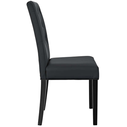 Confer Dining Side Chair Vinyl Set of 4, Faux Vinyl Leather, Black 14319