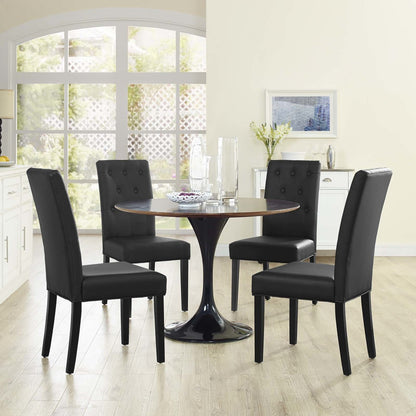 Confer Dining Side Chair Vinyl Set of 4, Faux Vinyl Leather, Black 14319