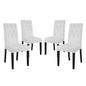 Confer Dining Side Chair Vinyl Set of 4, Faux Vinyl Leather, White 14320