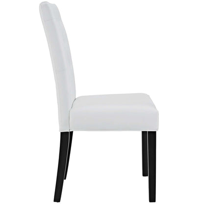 Confer Dining Side Chair Vinyl Set of 4, Faux Vinyl Leather, White 14320