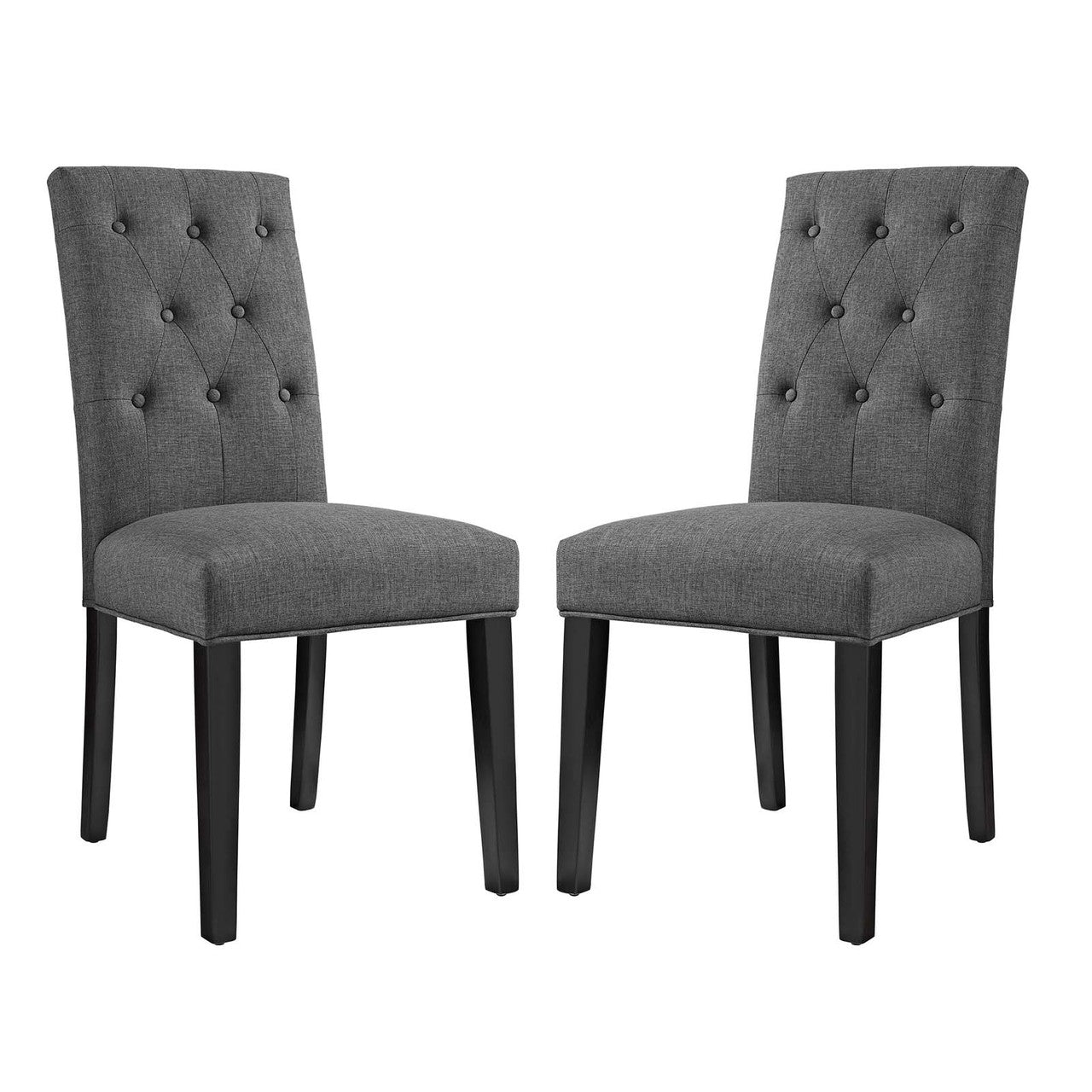 Confer Dining Side Chair Fabric Set of 2, Fabric, Grey Gray 14322