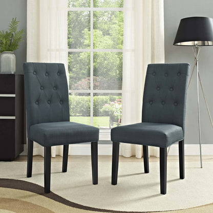 Confer Dining Side Chair Fabric Set of 2, Fabric, Grey Gray 14322