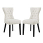 Silhouette Dining Side Chairs Upholstered Fabric Set of 2, Fabric, Beige 14325