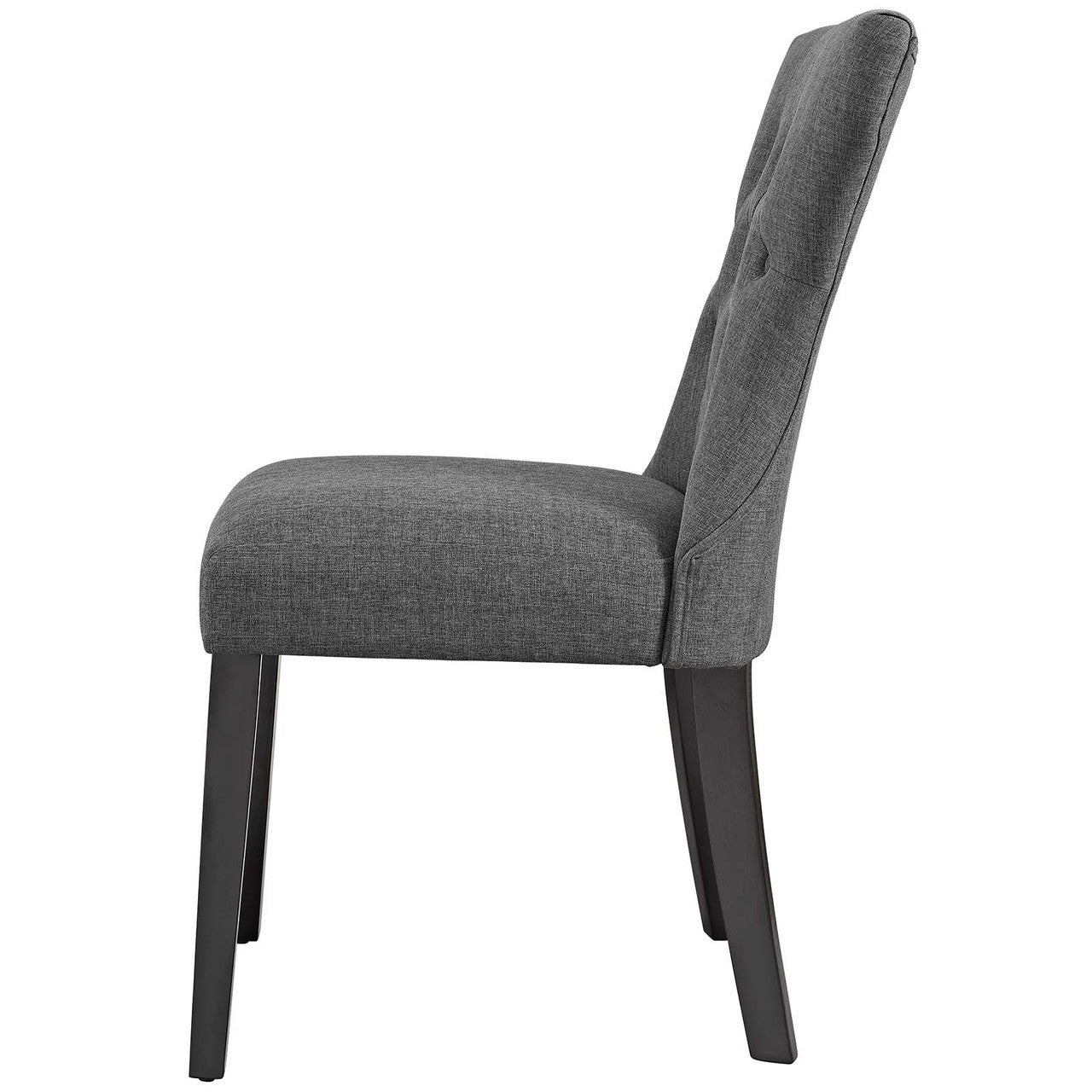 Silhouette Dining Side Chairs Upholstered Fabric Set of 2, Fabric, Grey Gray 14326