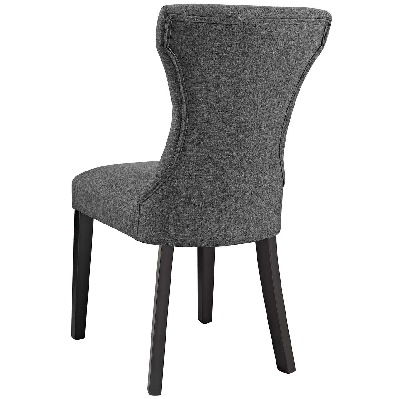Silhouette Dining Side Chairs Upholstered Fabric Set of 2, Fabric, Grey Gray 14326