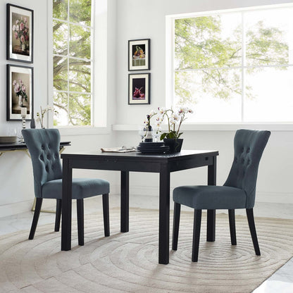 Silhouette Dining Side Chairs Upholstered Fabric Set of 2, Fabric, Grey Gray 14326