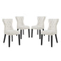Silhouette Dining Side Chairs Upholstered Fabric Set of 4, Fabric, Beige 14327