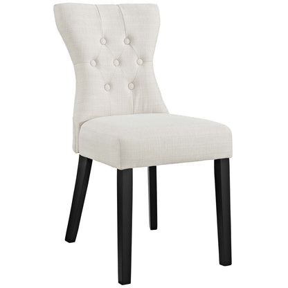 Silhouette Dining Side Chairs Upholstered Fabric Set of 4, Fabric, Beige 14327