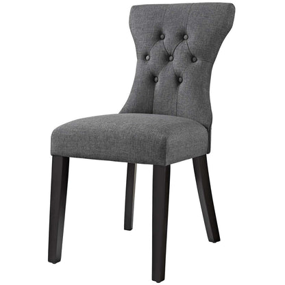 Silhouette Dining Side Chairs Upholstered Fabric Set of 4, Fabric, Grey Gray 14328