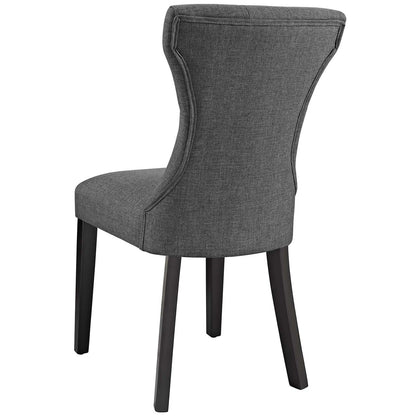 Silhouette Dining Side Chairs Upholstered Fabric Set of 4, Fabric, Grey Gray 14328
