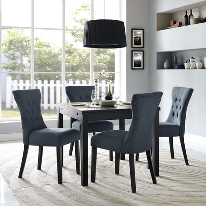 Silhouette Dining Side Chairs Upholstered Fabric Set of 4, Fabric, Grey Gray 14328