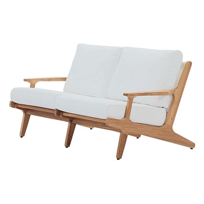 Saratoga 5 Piece Outdoor Patio Teak Set, Wood, White Natural 15070
