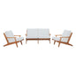 Saratoga 3 Piece Outdoor Patio Teak Set, Wood, White Natural 15072