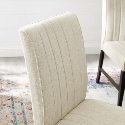 Motivate Channel Tufted Upholstered Fabric Dining Chair Set of 2, Fabric, Wood, Beige, 18161