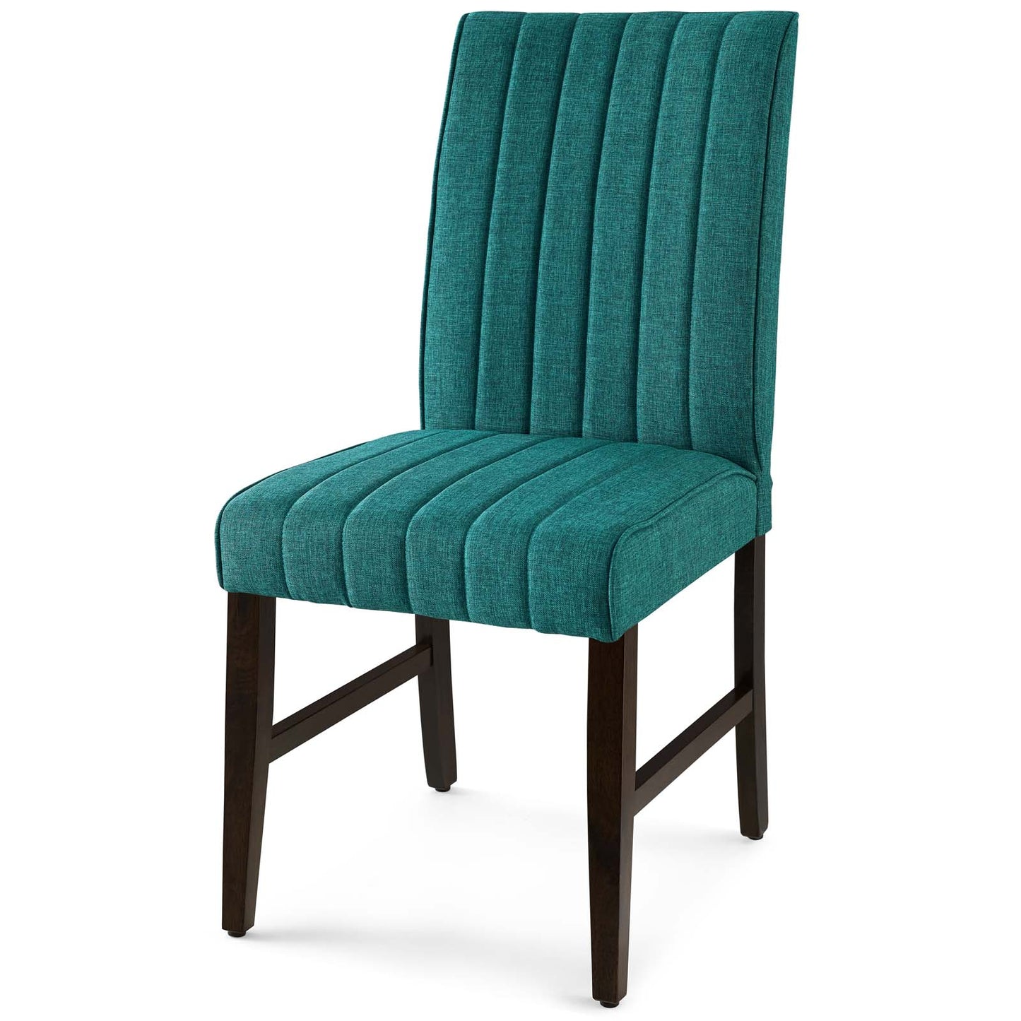 Motivate Channel Tufted Upholstered Fabric Dining Chair Set of 2, Fabric, Wood, Teal Blue, 18164