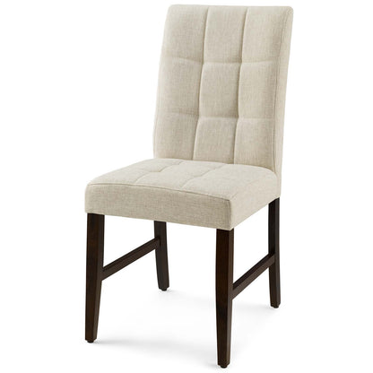 Promulgate Biscuit Tufted Upholstered Fabric Dining Chair Set of 2, Fabric, Wood, Beige, 18167