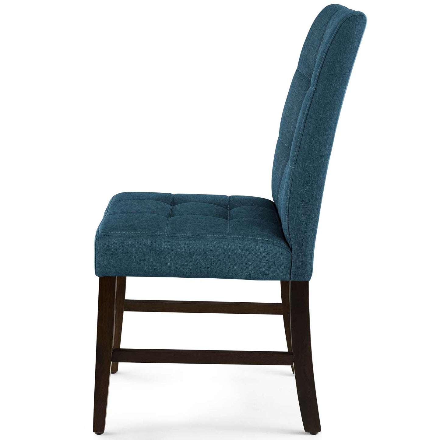Promulgate Biscuit Tufted Upholstered Fabric Dining Chair Set of 2, Fabric, Wood, Blue, 18168