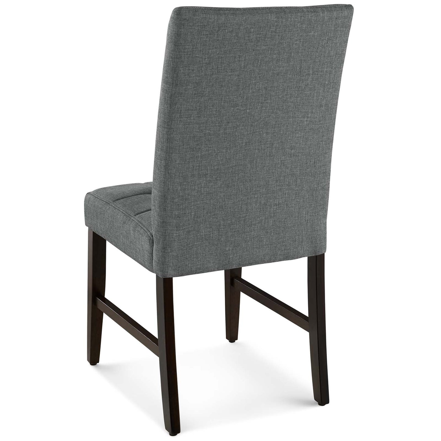 Promulgate Biscuit Tufted Upholstered Fabric Dining Chair Set of 2, Fabric, Wood, Grey Gray, 18169