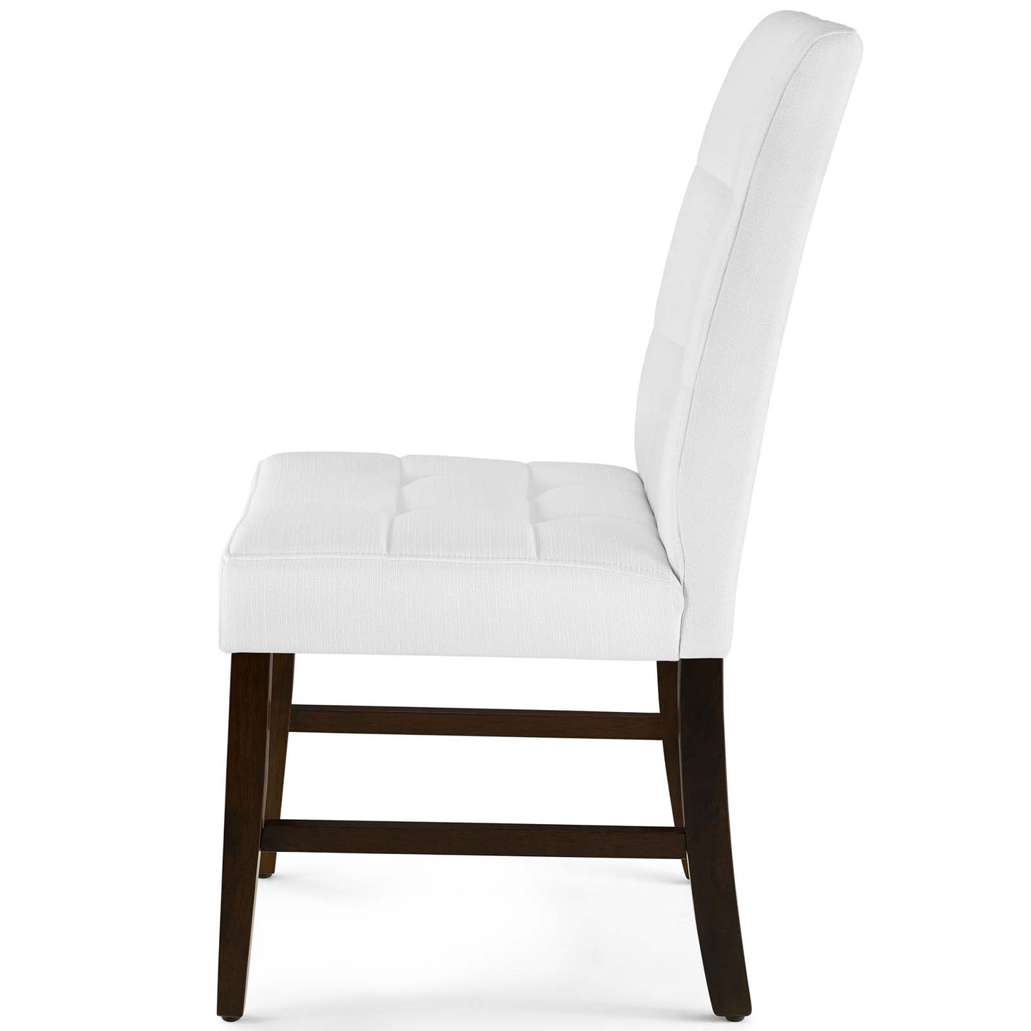Promulgate Biscuit Tufted Upholstered Fabric Dining Chair Set of 2, Fabric, Wood, White, 18171