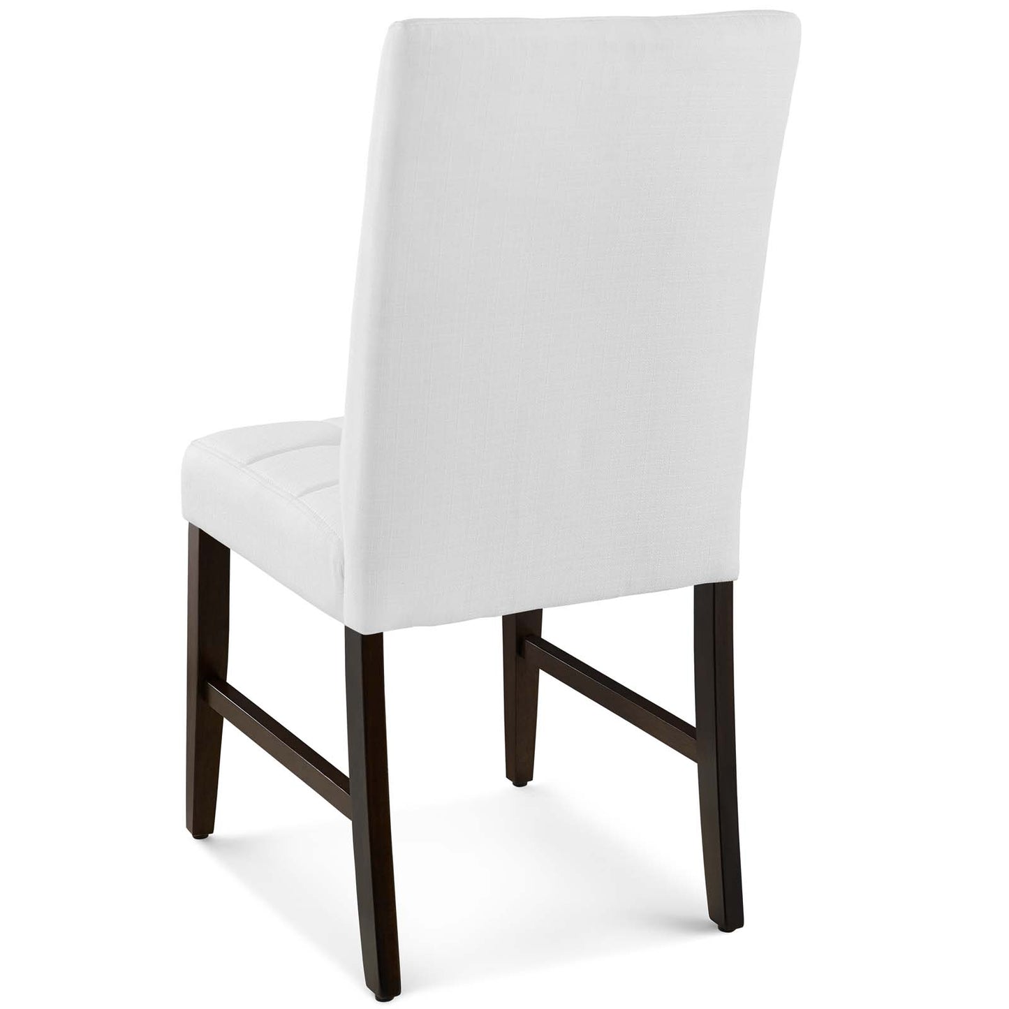 Promulgate Biscuit Tufted Upholstered Fabric Dining Chair Set of 2, Fabric, Wood, White, 18171