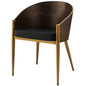 Cooper Faux Leather Dining Armchair, Wood Metal Steel, Gold 15384