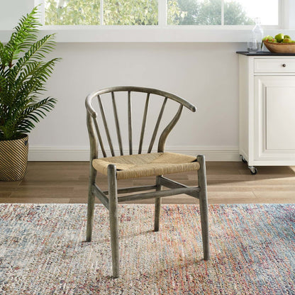 Flourish Spindle Wood Dining Side Chair, Wood, Grey Gray 15386