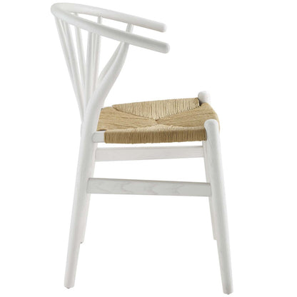 Flourish Spindle Wood Dining Side Chair, Wood, White 15389