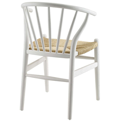 Flourish Spindle Wood Dining Side Chair, Wood, White 15389