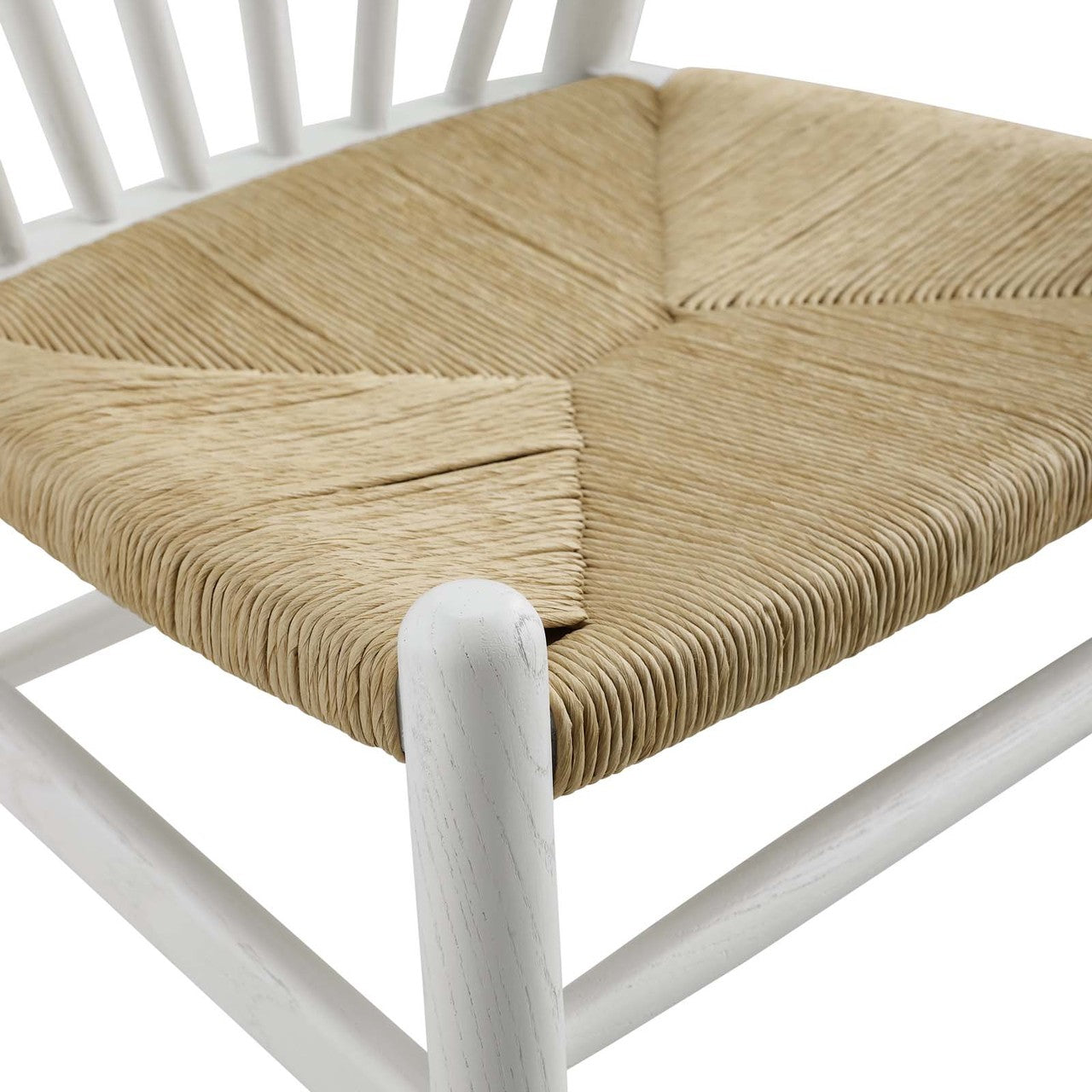 Flourish Spindle Wood Dining Side Chair, Wood, White 15389