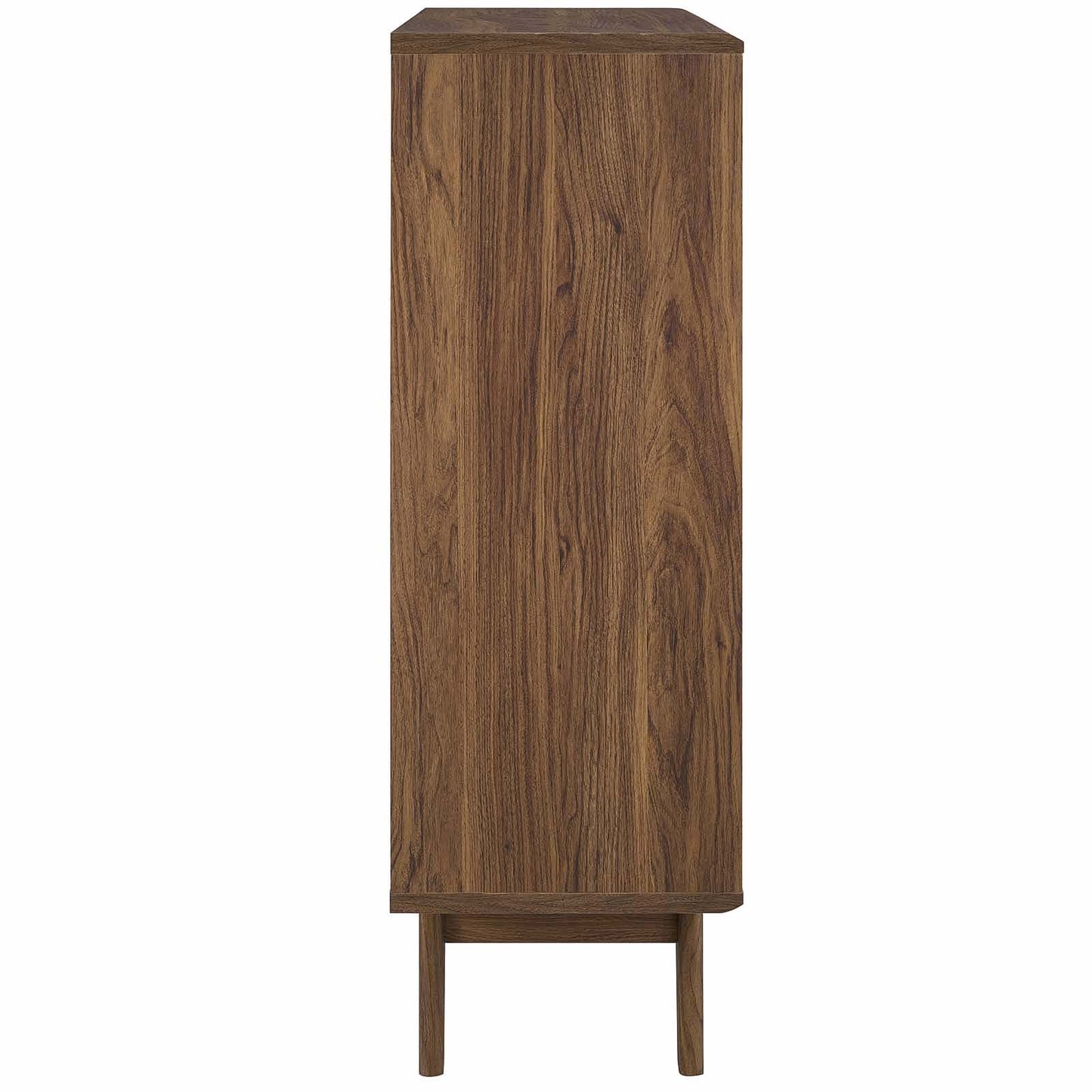 Render Three-Tier Display Storage Cabinet Stand, Wood, Natural Walnut Brown, 17992